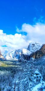 Winter,Nature,United States,Yosemite,Mountains,Snow,Usa,Park