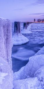 Invierno,Naturaleza,Hielo,Ciudad Nocturna,Helada,Chicago,Ciudad De Noche,Escarcha