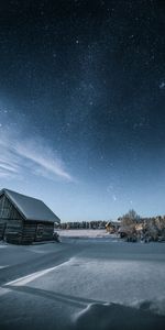 Winter,Night,Snow,Nature,Dark,House