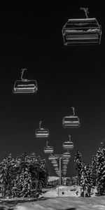 Winter,Snow,Bw,Ski Elevator,Ski Lift,Nature,Chb