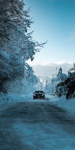 Mercedes,Route,Voitures,Neige,Le Noir,Hiver,Voiture