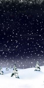 Winter,Snow,Fir Trees,Houses,Pictures