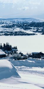 Winter,Snow,Forest,Expanse,Village,Nature,Open Spaces