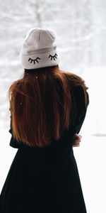 Invierno,Nieve,Miscelánea,Misceláneo,Niña,Gorra,Gorro,Cabello,Muchacha