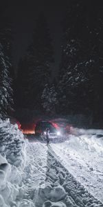 Divers,Route,Machine,Neige,Une Voiture,Nuit,Hiver