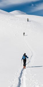 Montagne,Neige,Une Randonnée,Skieurs,Hiver,Campagne,Sport