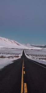 Winter,Snow,Road,Asphalt,Nature,Horizon,Direction