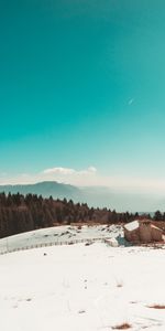 Nature,Montagne,Sky,Arbres,Neige,Hiver