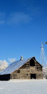 Invierno,Naturaleza,Casa,Campo,Molino,Molino De Viento