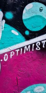 Word,Optimist,Words,Paint,Wall,Art,Graffiti