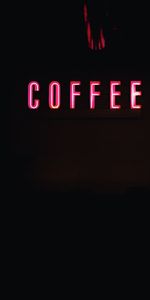 Words,Dark,Coffee,Neon