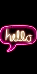 Words,Hello,Neon,Inscription,Text