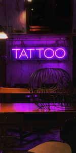 Words,Inscription,Tattoo,Neon