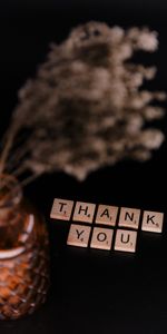 Words,Inscription,Thank You,Vase