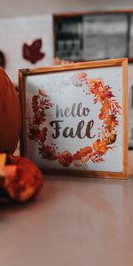 Words,Nameplate,Plate,Inscription,Autumn,Pumpkin