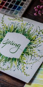 Words,Paints,Word,Lettering,Watercolor,Spring