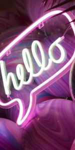 Words,Signboard,Hello,Glow,Sign,Text,Neon