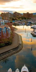 Yachts,Building,Wharf,Cities,Rivers,Pier,City