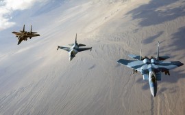 F 15 Eagles and F 16...