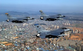 F 16 Fighting Falcons Over...