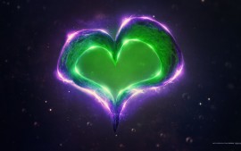 Green Purple Love Heart