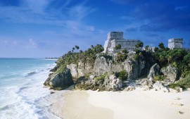 Mayan Ruins Mexico Beach